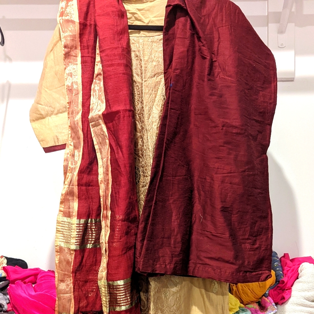Timeless Traditional Pure chanderi silk 3 piece suit